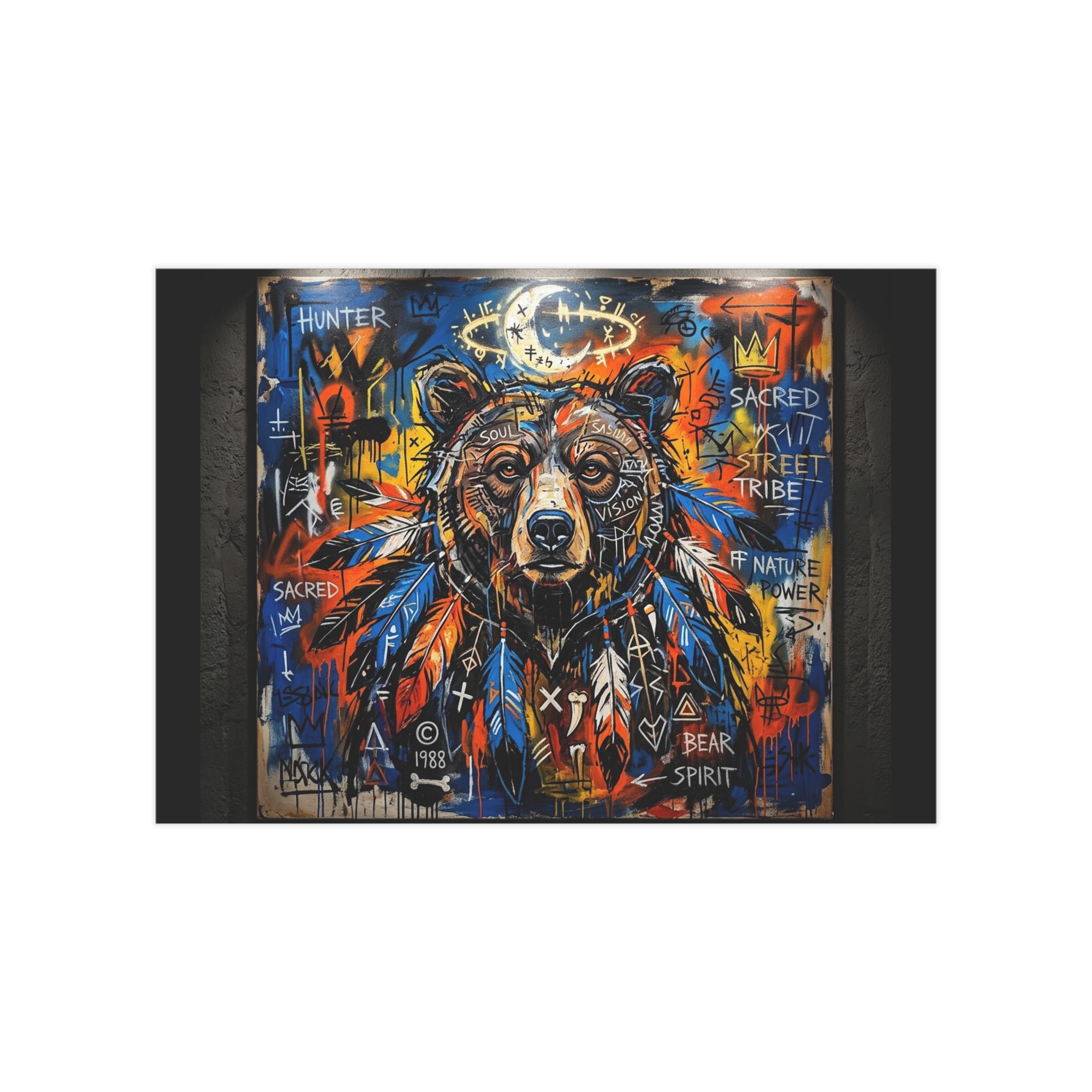 Native Bear Spirit Unframed Print — Tribal Graffiti Wildlife Wall Art - Image 13