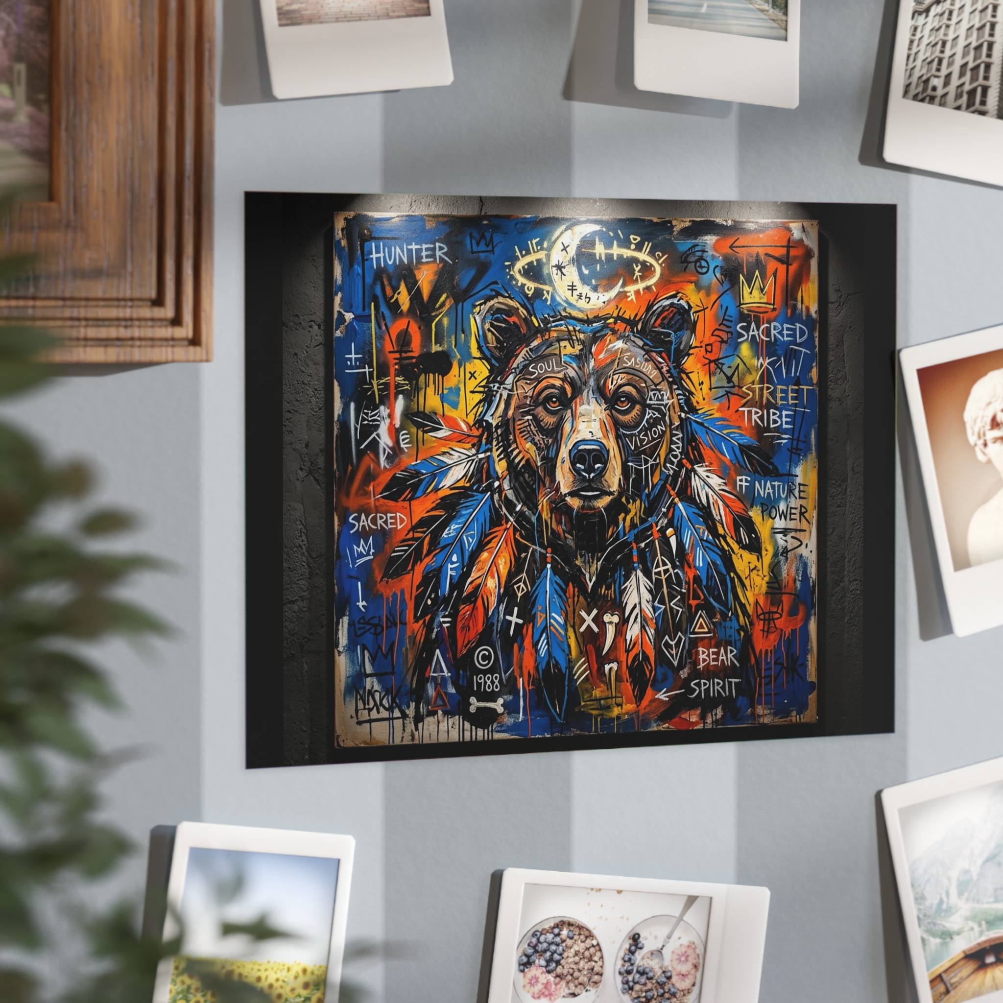 Native Bear Spirit Unframed Print — Tribal Graffiti Wildlife Wall Art - Image 6
