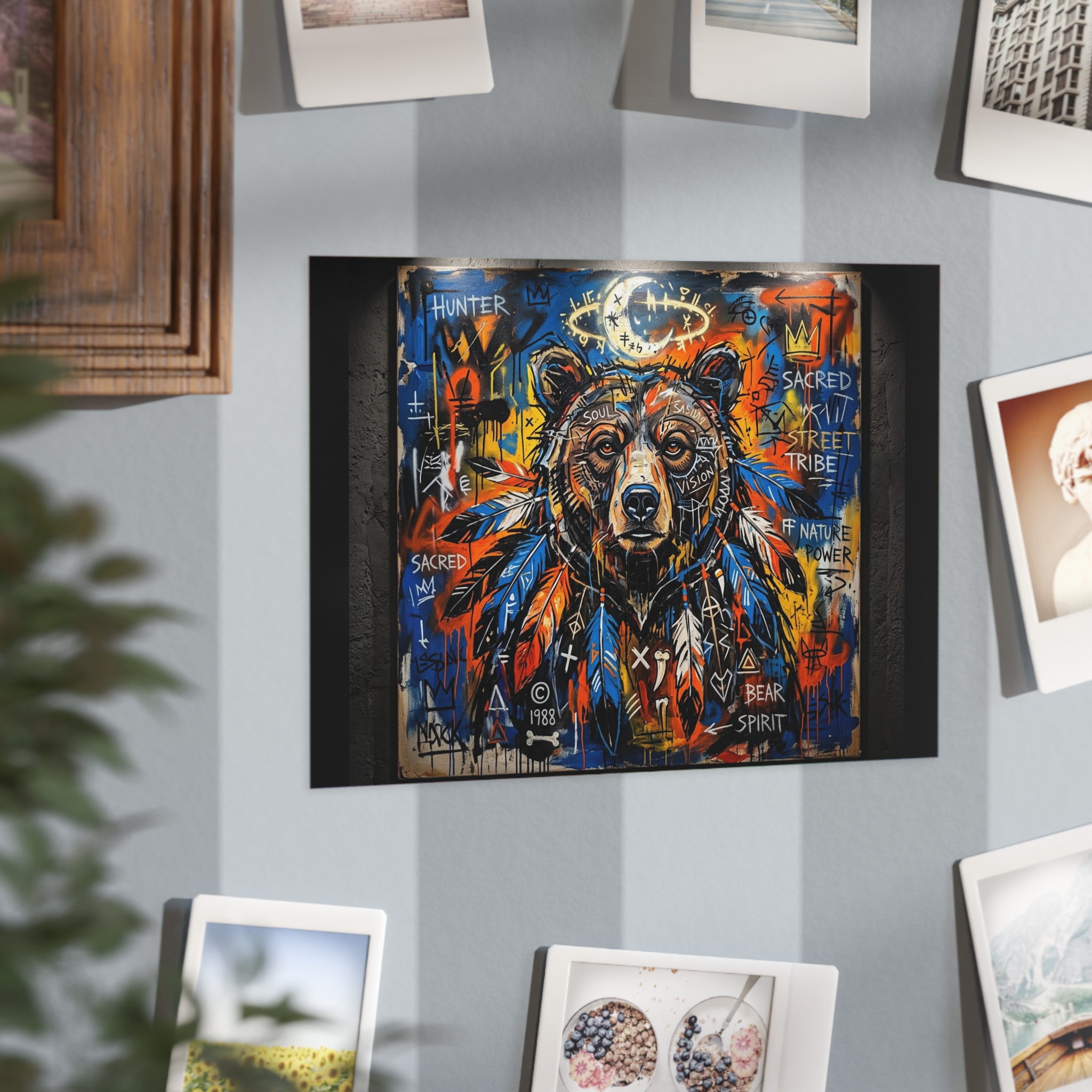 Native Bear Spirit Unframed Print — Tribal Graffiti Wildlife Wall Art - Image 3