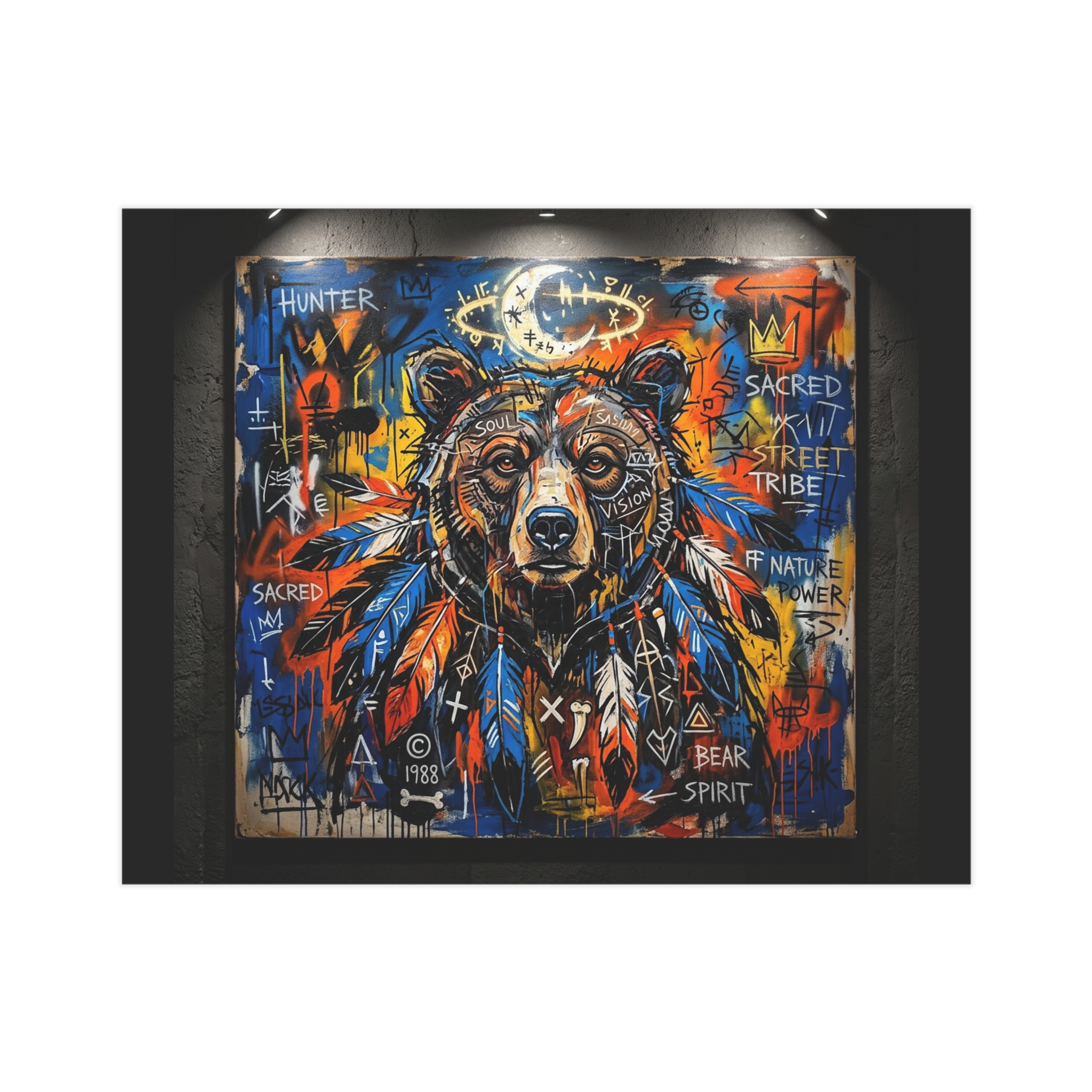 Native Bear Spirit Unframed Print — Tribal Graffiti Wildlife Wall Art - Image 7