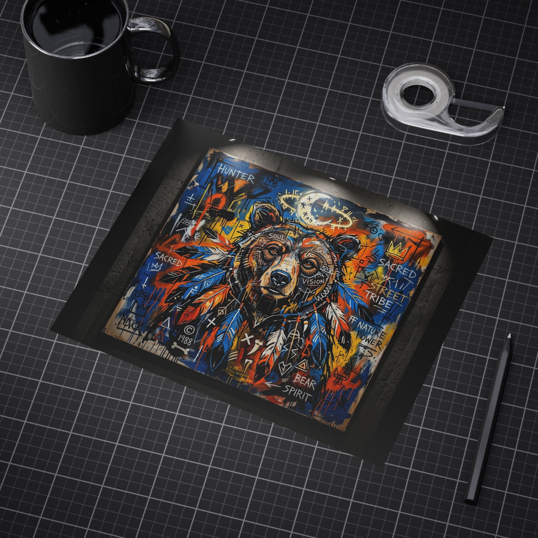 Native Bear Spirit Unframed Print — Tribal Graffiti Wildlife Wall Art - Image 20