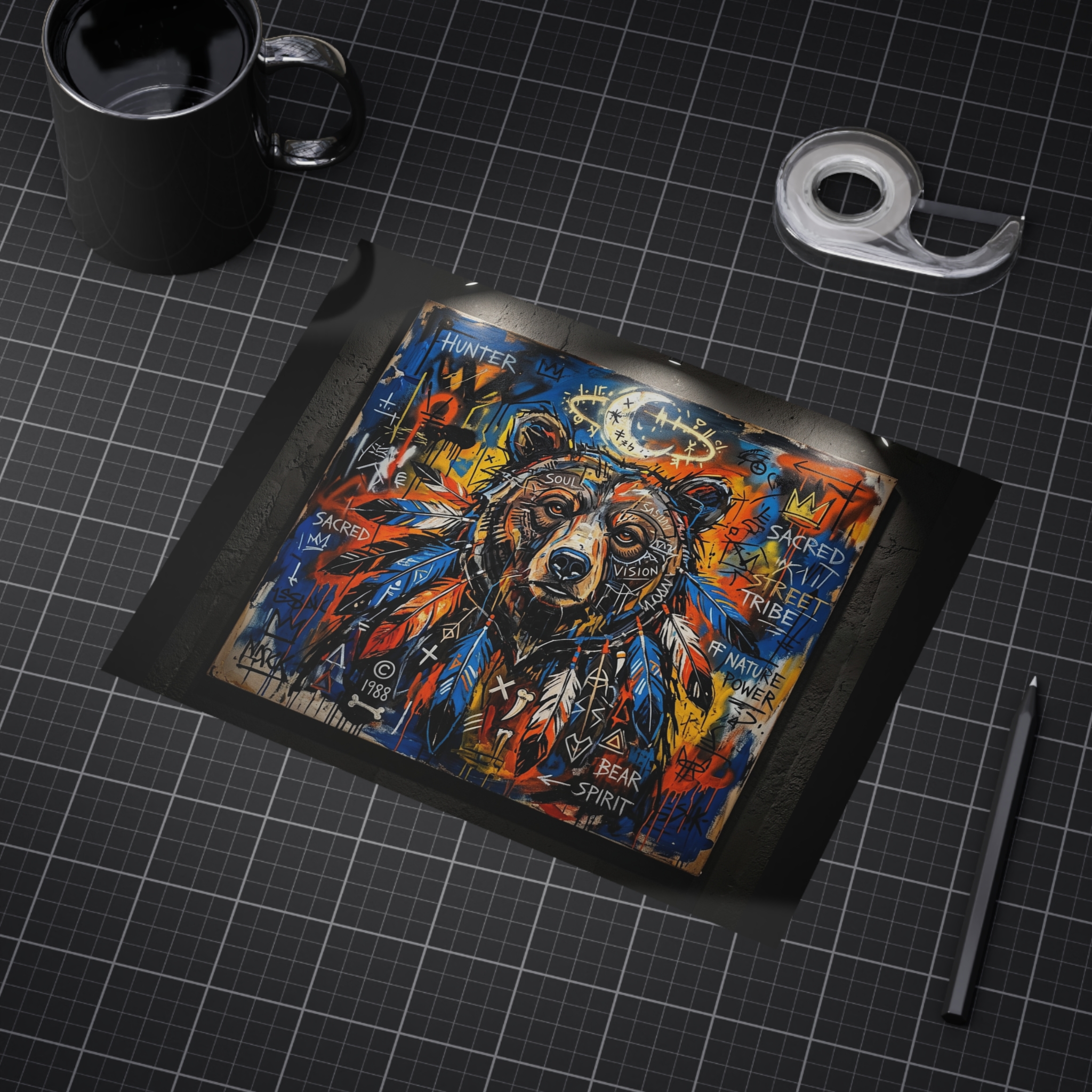 Native Bear Spirit Unframed Print — Tribal Graffiti Wildlife Wall Art - Image 8