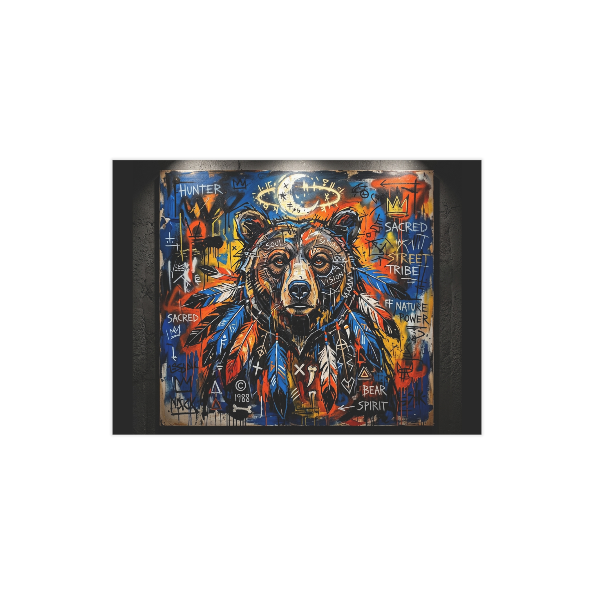 Native Bear Spirit Unframed Print — Tribal Graffiti Wildlife Wall Art - Image 25