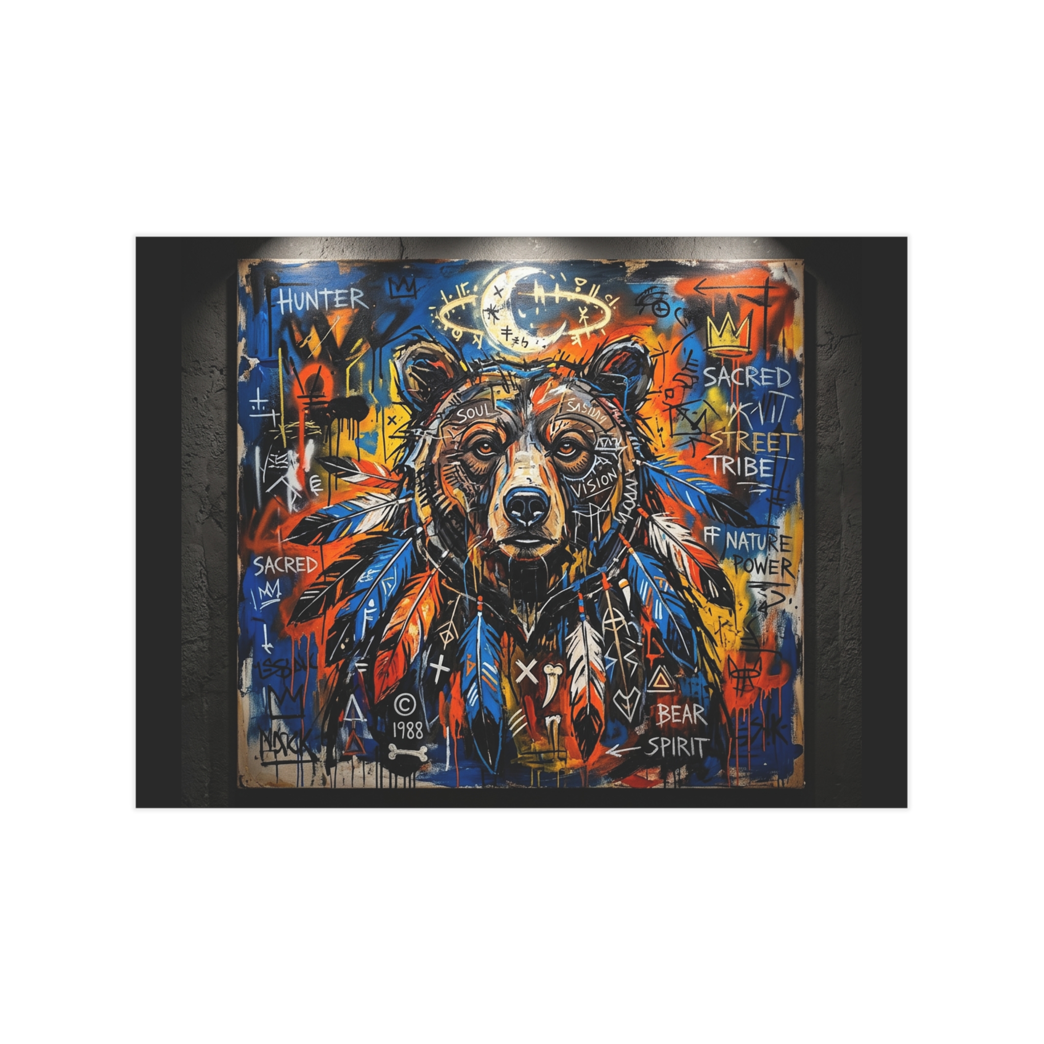 Native Bear Spirit Unframed Print — Tribal Graffiti Wildlife Wall Art - Image 4