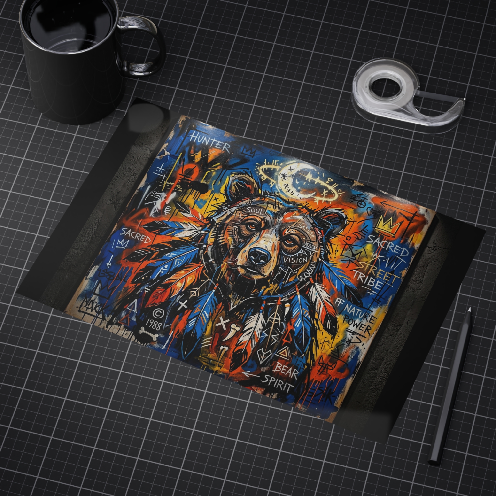 Native Bear Spirit Unframed Print — Tribal Graffiti Wildlife Wall Art - Image 11